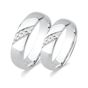 ALIANÇA FRISO E ZIRCONIAS 5MM