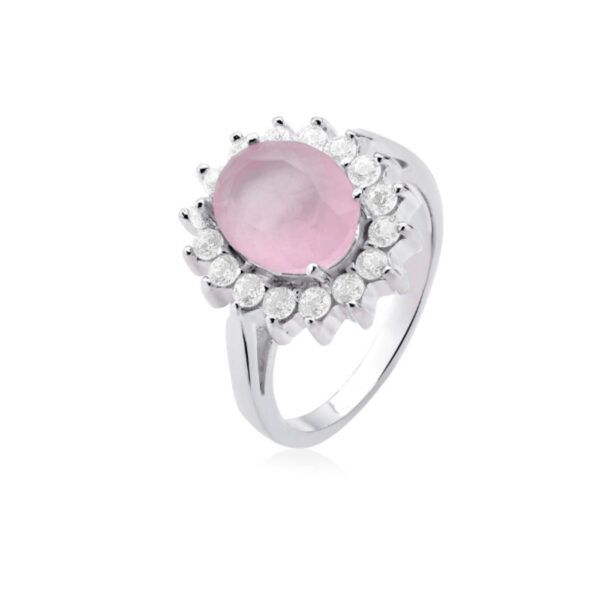 Anel Rainha Oval Rosa Milk