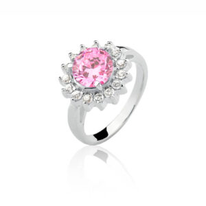 Anel Rainha Redondo Rosa