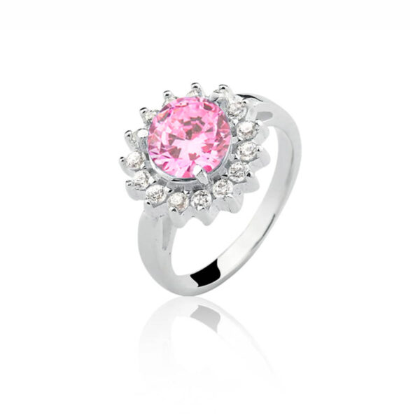 Anel Rainha Redondo Rosa