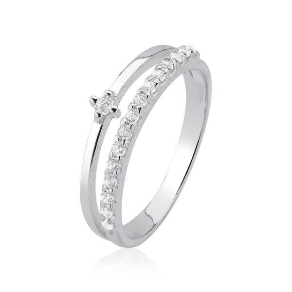 Anel Duplo Zirconia Cristal