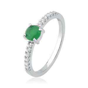 Anel Tiffany Solitário 5mm Verde Escuro