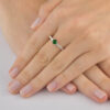 Anel Tiffany Solitário 5mm Verde Esmeralda - Imagem 3