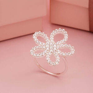 Anel Flor com Zircônias