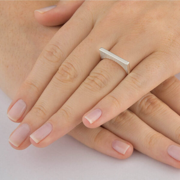 Anel Retangular c/ Zircônias Cristal - Image 3