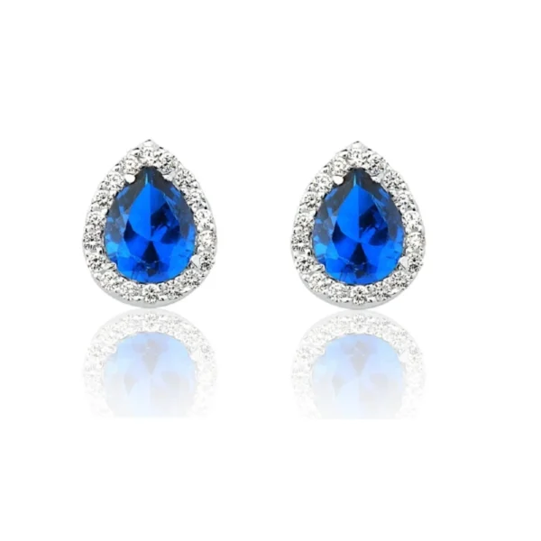 Brinco Princesa Gota Azul Safira