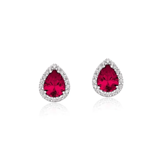 Brinco Princesa Gota Vermelho Rubi