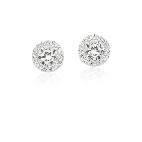 Brinco Princesa Redondo Zirconia Cristal