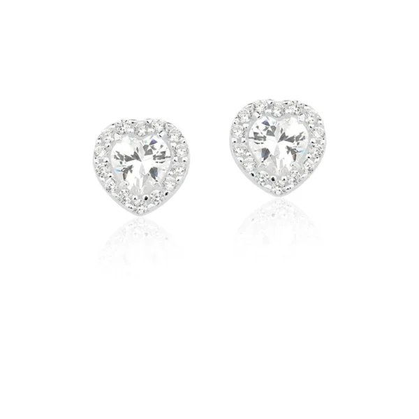Brinco Princesa Coração Zirconia Cristal