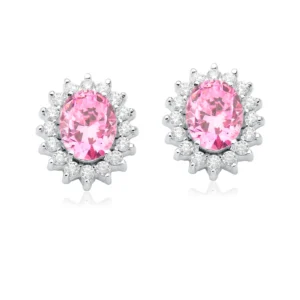 Brinco Rainha Oval Rosa