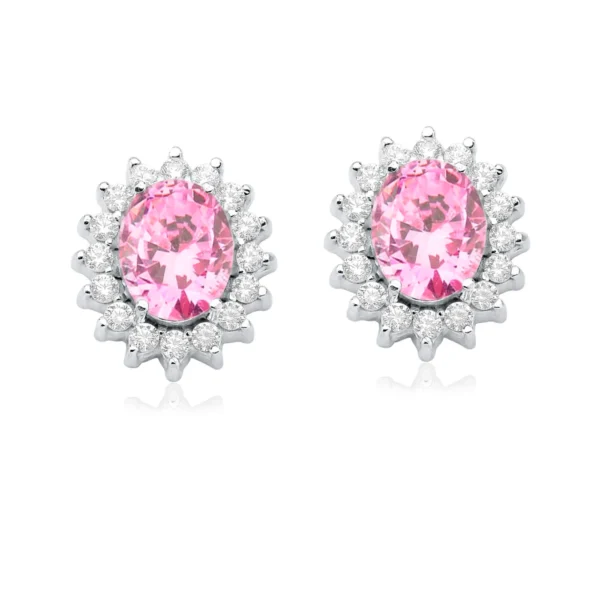 Brinco Rainha Oval Rosa