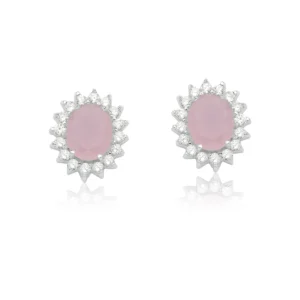 Brinco Rainha Oval Rosa Milk