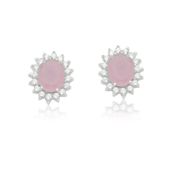 Brinco Rainha Oval Rosa Milk