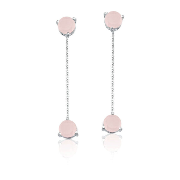 Brinco Ponto De Luz Pendente Zircônia Rosa Milk
