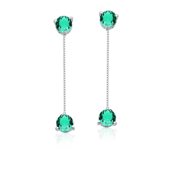Brinco Ponto De Luz Pendente Turmalina Paraiba