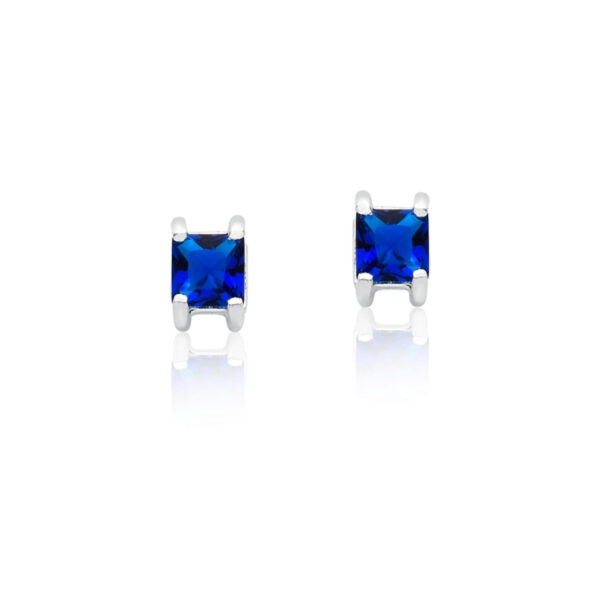 Brinco Carre Azul Safira