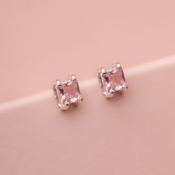 Brinco Carre Rosa Claro - Imagem 2