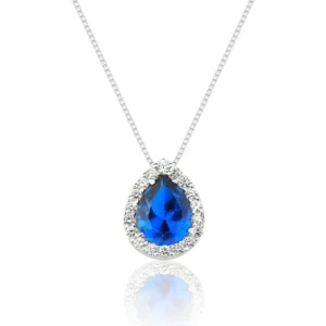Colar Princesa Gota Azul Safira