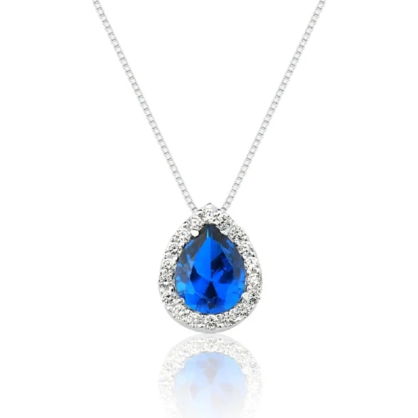 Colar Princesa Gota Azul Safira