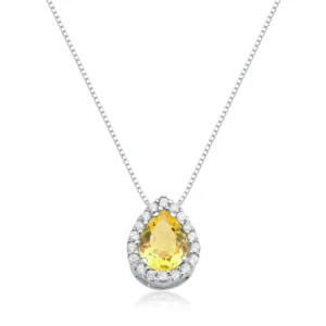 Colar Princesa Gota Safira Amarela