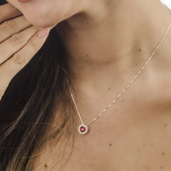 Colar Princesa Redondo Jade Vermelho - Imagem 2