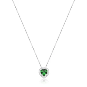 Colar Princesa Coração Verde Esmeralda