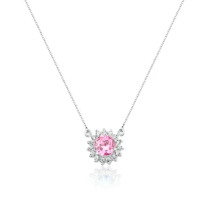 Colar Rainha Redondo Rosa