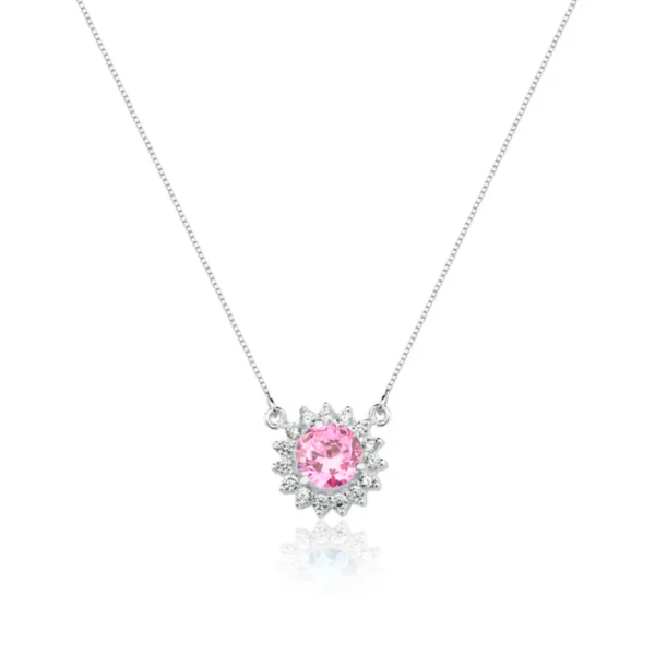 Colar Rainha Redondo Rosa