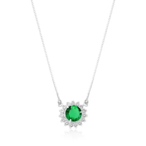 Colar Rainha Redondo Verde Esmeralda