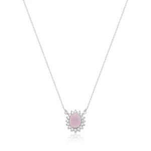 Colar Rainha Oval Rosa Milk