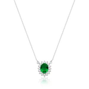 Colar Rainha Oval Verde Esmeralda