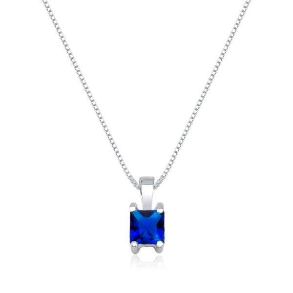 Colar Carre Azul Safira