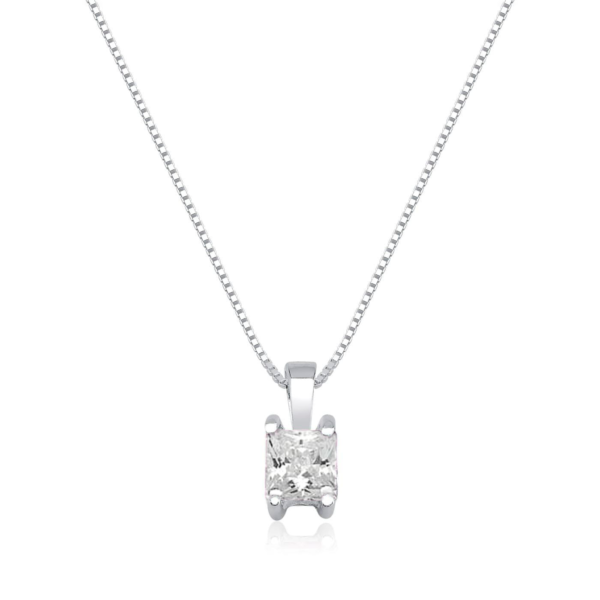 Colar Carre Zirconia Swa