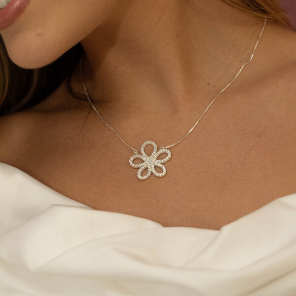 Colar Flor com Zircônias - Image 2