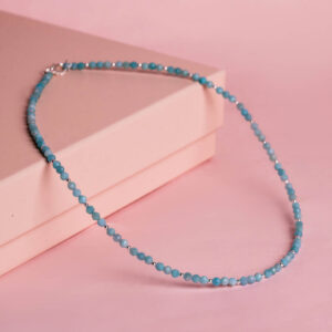 Colar Pedras Naturais e Bolinhas Verde Agata