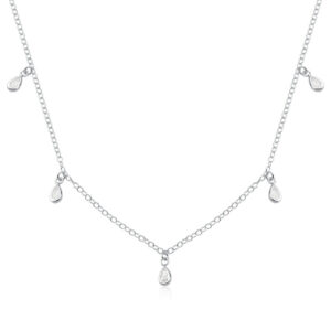 Colar 5 Gotas Zircônias Pendente