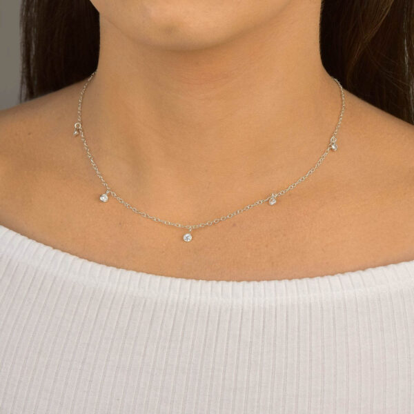 Colar 5 Zirconias Pendente - Image 3
