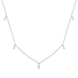 Colar 5 Zirconias Pendente
