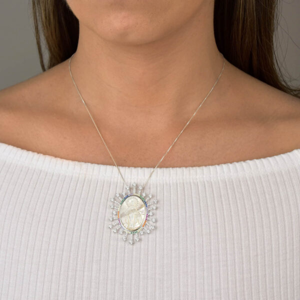 Colar Med Madre Perola Nossa Senhora das Graças Multicolor - Image 3