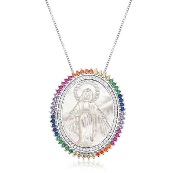 Colar Madre Perola Nossa Senhora Aparecida Multicolor