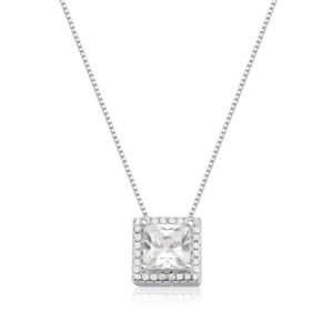 Colar Quadrado com Zirconia