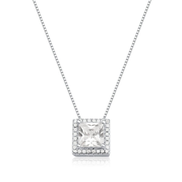 Colar Quadrado com Zirconia