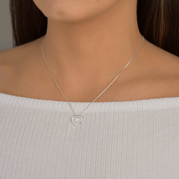 Colar Coração Duplo com Zirconia - Imagem 3