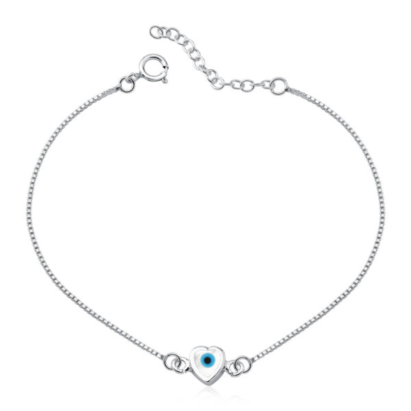 Pulseira Olho Grego Azul Claro Coração
