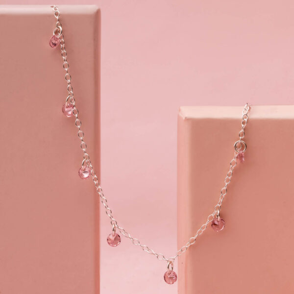 Pulseira Sete Cristais Rosa