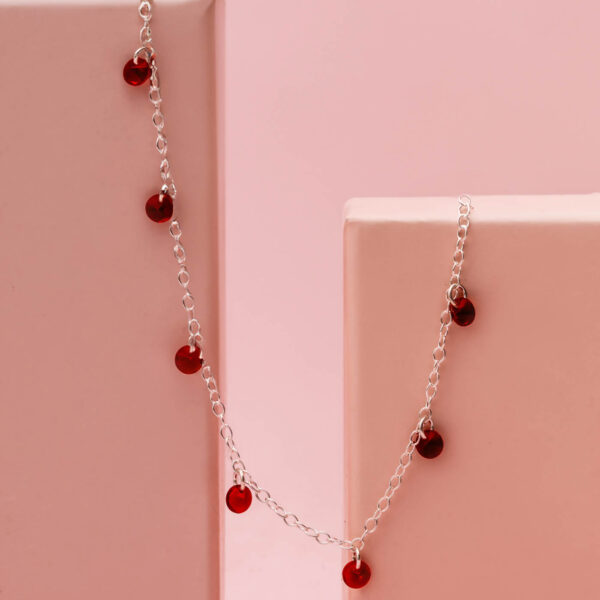 Pulseira Sete Cristais Jade Vermelha