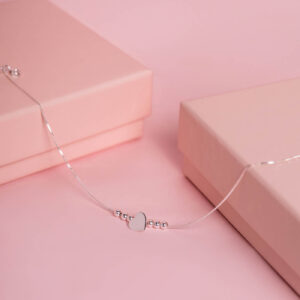 Pulseira Infantil Bolinhas e Coração