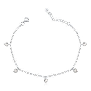 Pulseira 5 Corações Cravejados