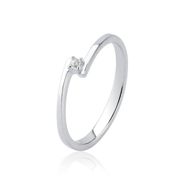 Anel Solitario Encontro Zircônia Cristal