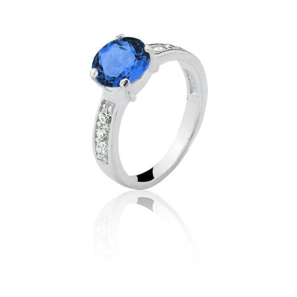 Anel Solitario Cartier 8mm Azul Safira